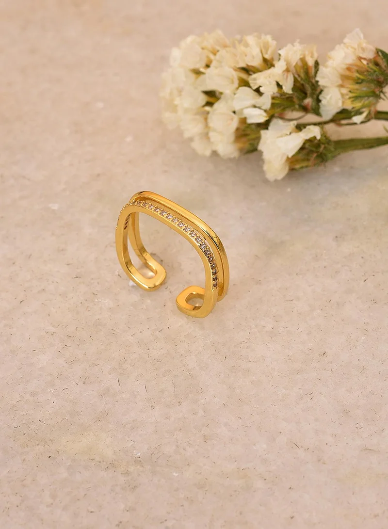 SOHI White Stone-Studded Artificial Finger Ring Jewellery