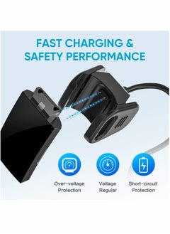 Y&D Charger Cable Compatible with Fitbit Charge 3/Charge 4, 2 Pcs Replacement USB Charging Cradle Dock Stand Smart Watch Adapter for 4(3.3 ft/1.6ft)  - Image 4