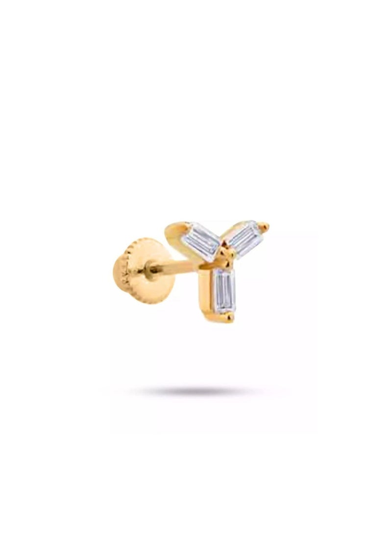 روبي آرت الذهب حلق من الذهب الخالص عيار 18 قيراطًا للنساء - مضاد للحساسية ولمعان فاخر - 0.63 جرام - Image 2