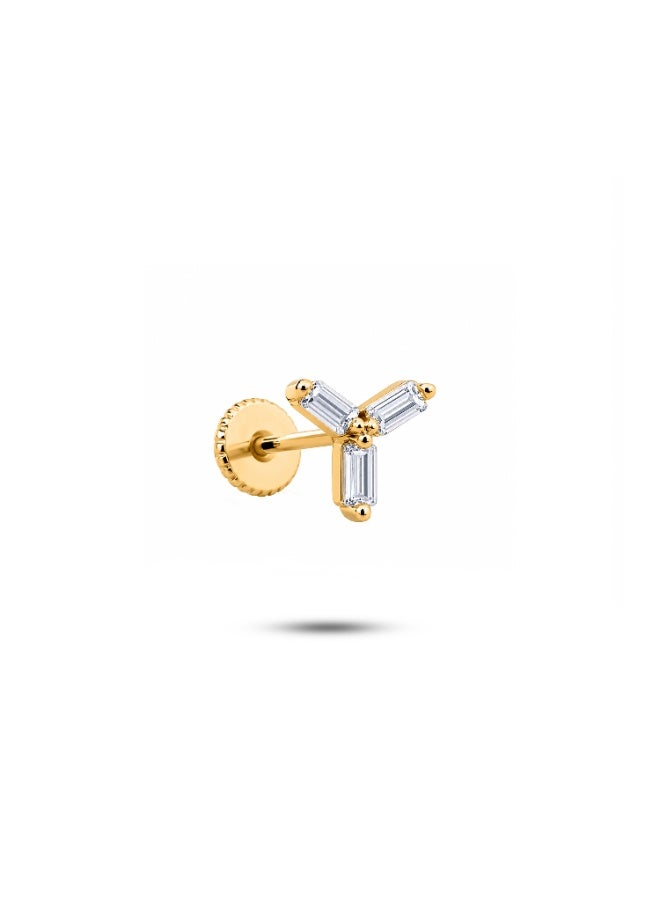 Ruby Art Gold 18K Pure Gold Piercing for women – Hypoallergenic & Premium Shine - 0.63 Gram - Image 1
