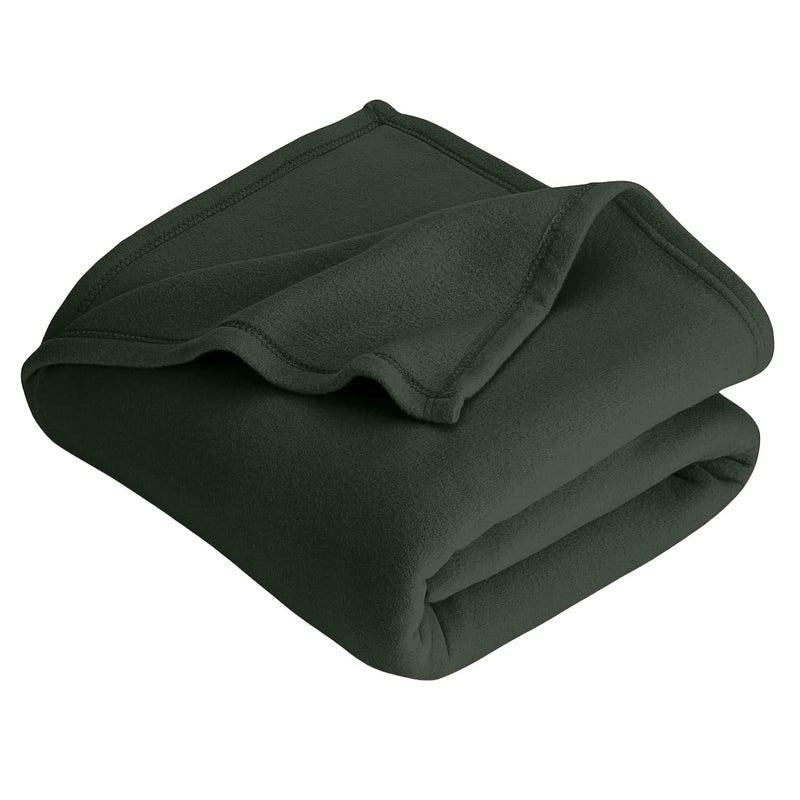 STARNSTYLE 300 TC All Season SolidPlain Lightweight Polar Fleece Single Bed Blanket 152 x 230 cm Green Blanket SingleIV1