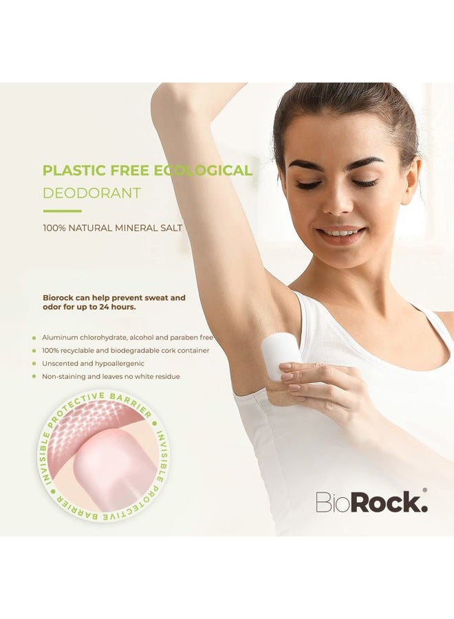 BioRock. Crystal Natural Deodorant Stone - * 2 Packs Unscented Plastic and Aluminum Free Salt Stick for Women & Men Eco-Friendly Sustainable Zero Waste 4.25 oz * 2 - Image 4