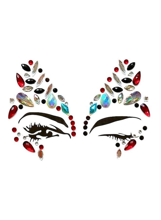 NIBEMINENT Luminous Mermaid Princess Rhinestone Gem Face Stick Ons Multicolour