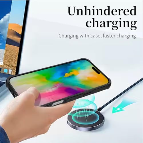 KARWAN Tough Shockproof Back Case Cover Compatible with iPhone 16 Plus Dual Layer Armor Protection with Matt Finish,Edge Guard Bumper Heavy Duty Cover with Magnetic MagEase Wireless Charging(Black) - Image 5