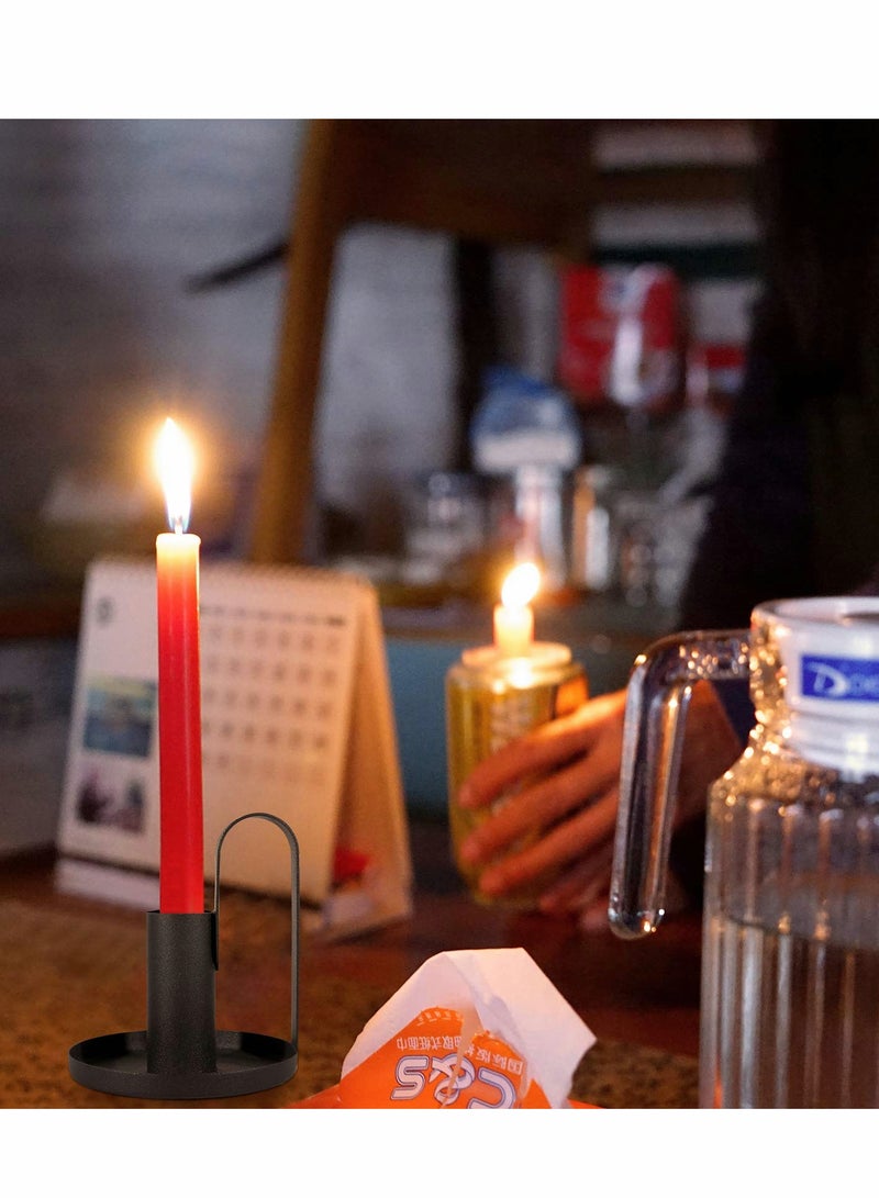 KASTWAVE Candles Holder Set, 2 Pcs Iron Plate with Handles - Image 3