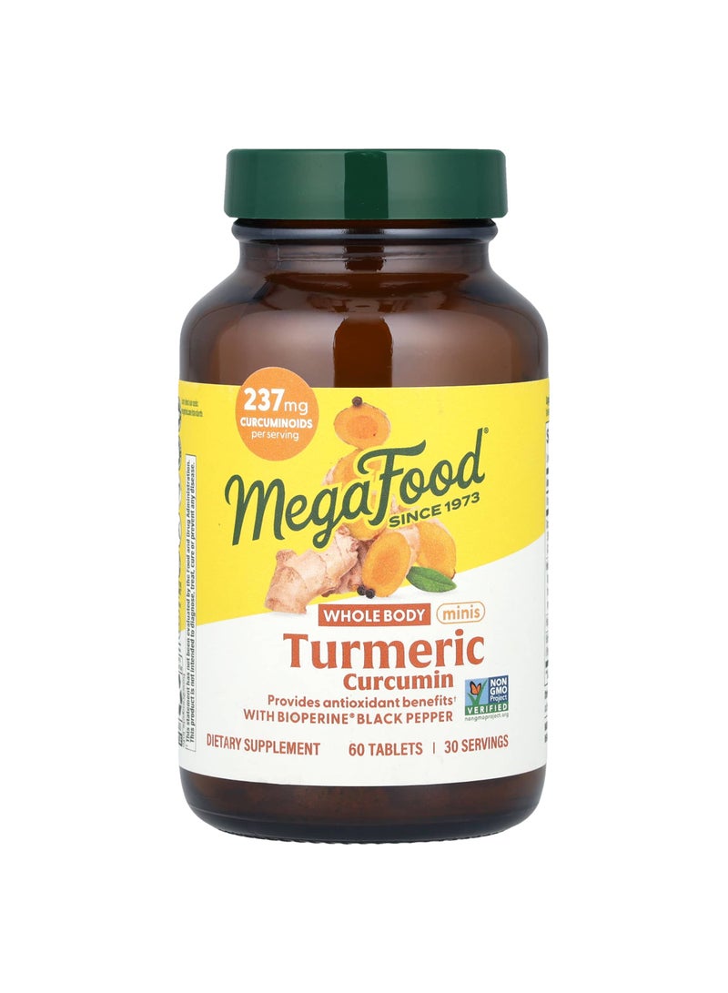 MegaFood Tumeric Curcumin, Whole Body Minis, 60 Tablets