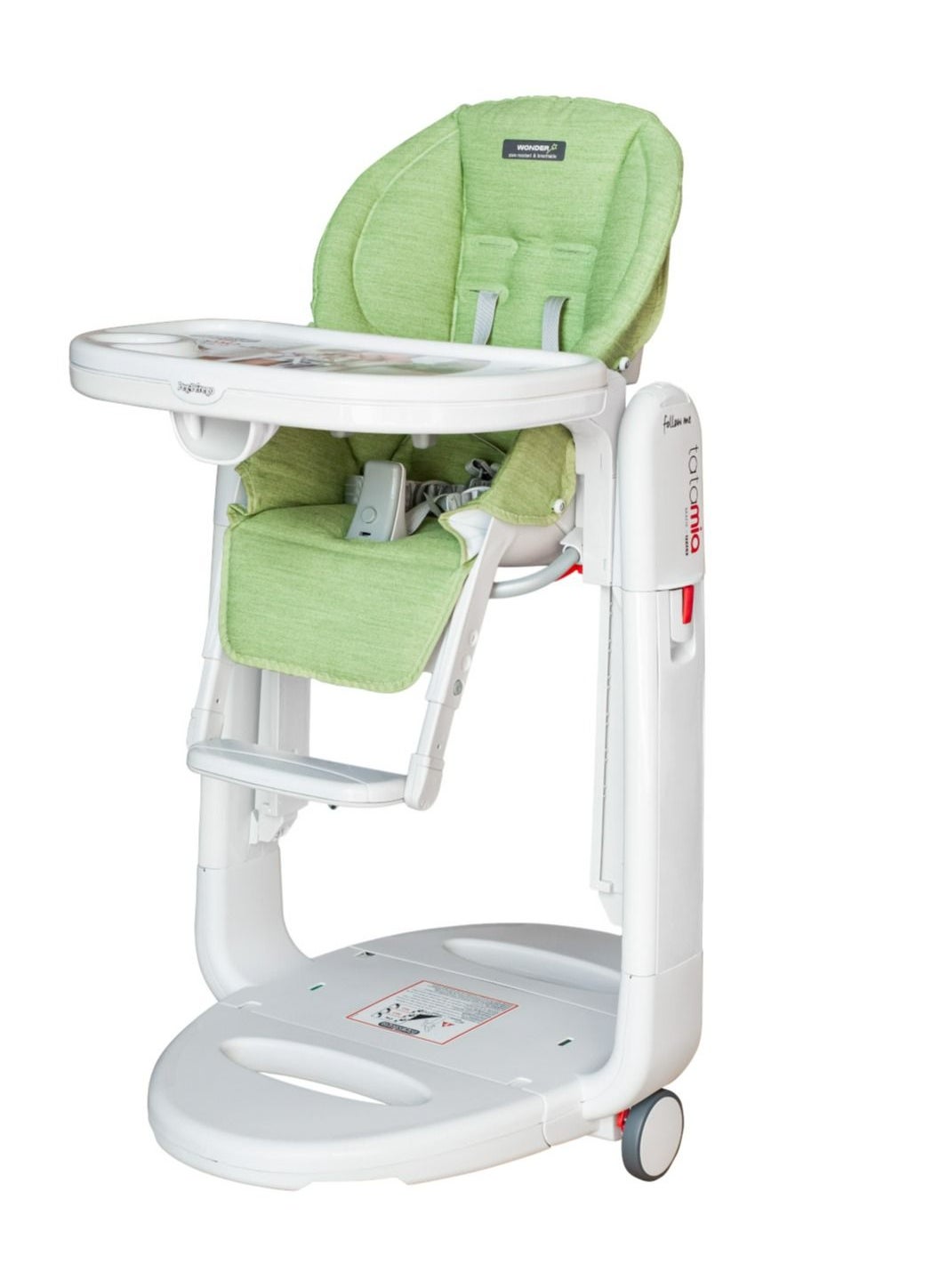 Peg Perego Tatamia Follow Me Conpact Baby Recliner/Swing/Highchair For Kids, Suitable From 0 Months To 3 Years - Wonder Green 