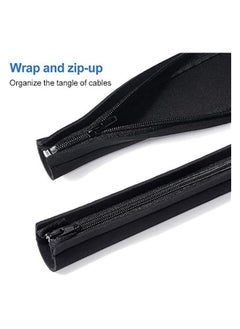 JOTO [6 Pack] JOTO Cable Management Sleeve Cord Management System for TV/Computer/Home Entertainment, 19-20 Inch Flexible Cable Sleeve Packaging Cover Organizer - Black, JT-08362256  - Image 3