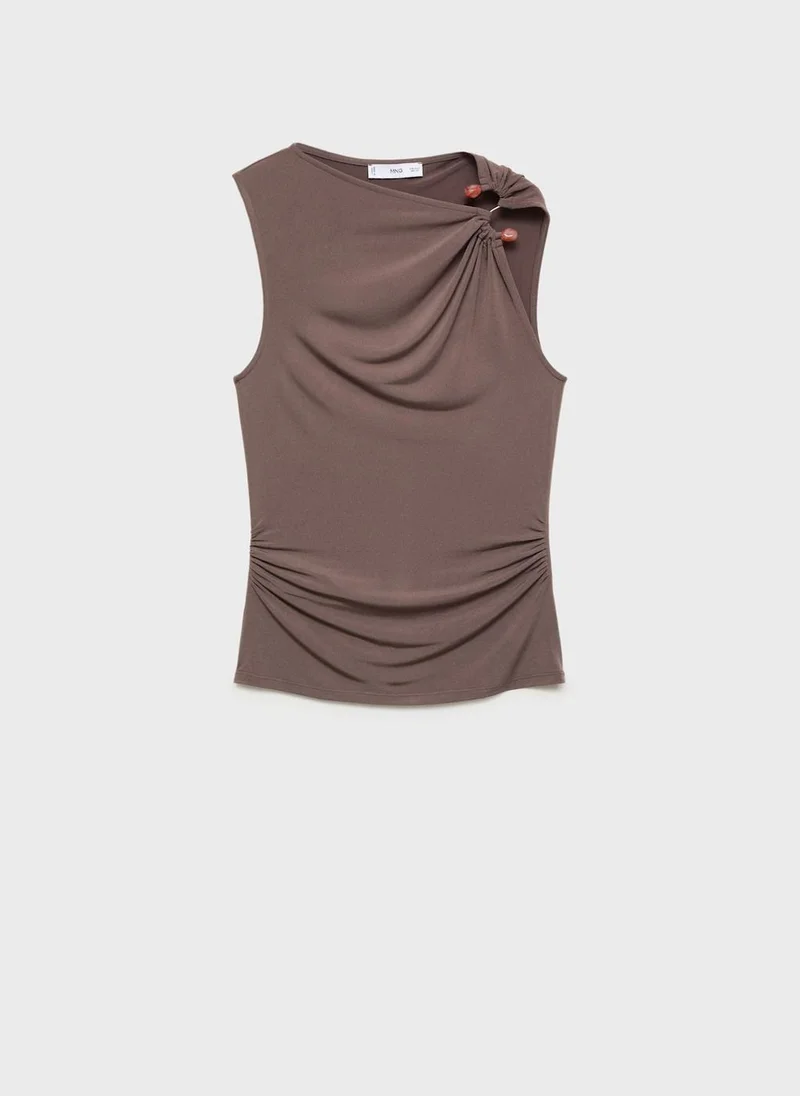 MANGO Lurex Knitted Top With Crossed Back
