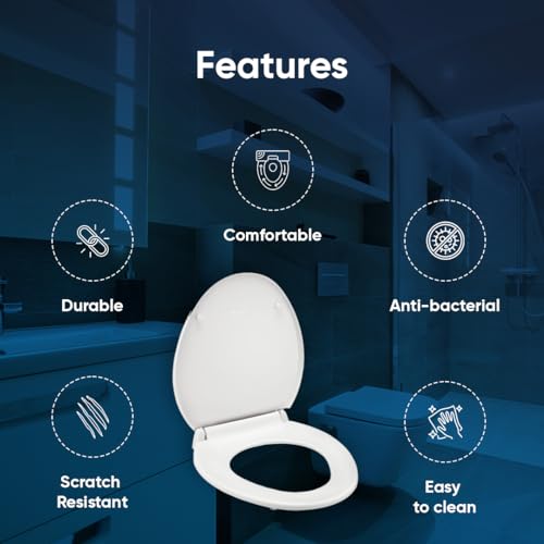 Parryware Solid Toilet Seat Cover (Standard Size, Ultra White) I Polypropylene Round Seat Cover | E80941C - Image 3