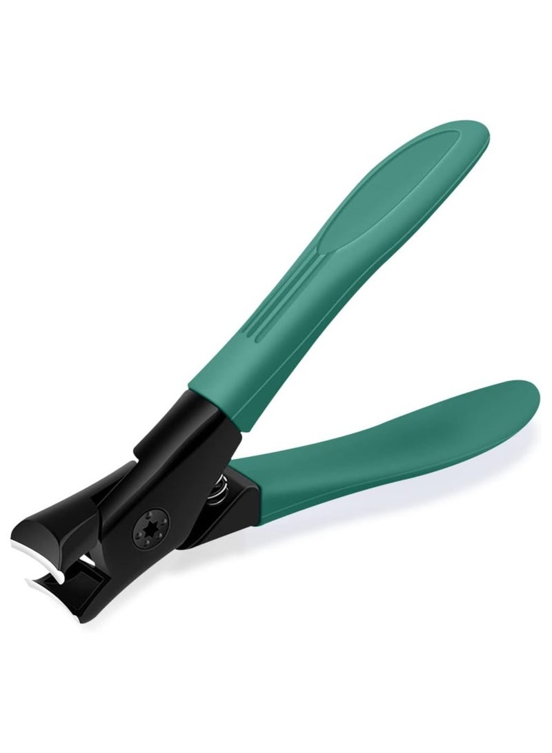 Nail Clippers, Heavy Duty Stainless Steel Toenail Clippers with Fingernail File Suitable for Thick Fingernails and Toenails, Professional Nail Trimming Tools (Green) - Image 1