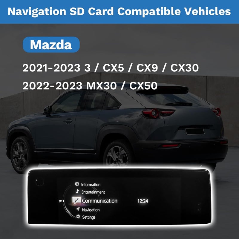 Forccord بطاقة SD للملاحة من Forccord الإصدار الأحدث لسيارات مازدا 3، CX5، CX9، CX30، MX30، CX50 (2021-2023) - خرائط الولايات المتحدة/كندا/المكسيك - Image 3