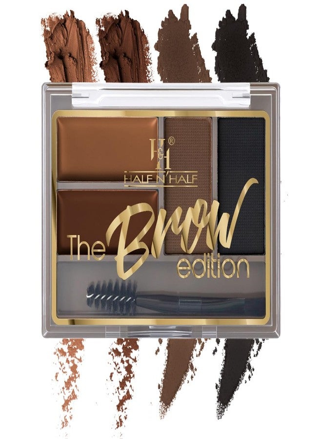 Half N Half The Brow Addition Eyebrow Enhancer Palette | Sleek spoolie brush | Long-Lasting & Natural looking results | Easy to use | Perfect arch- 02 Delicate Arch - Image 1