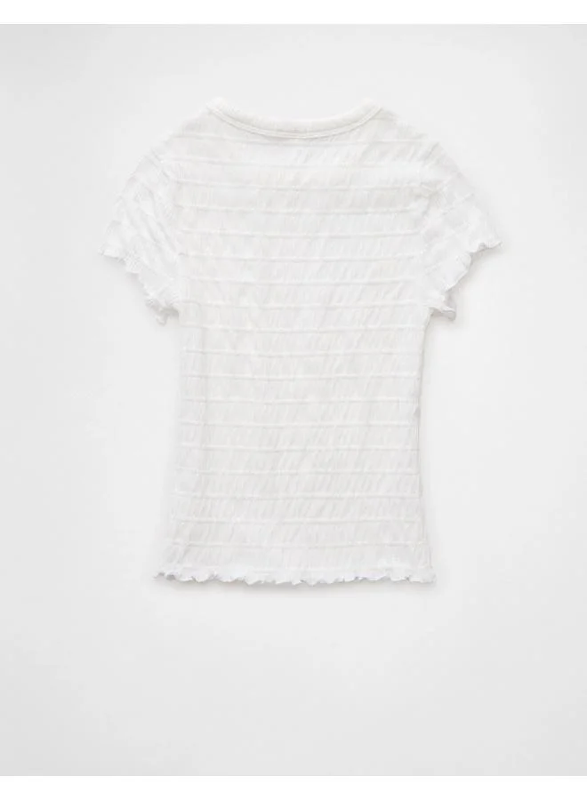 American Eagle AE Smocked Hey Baby Tee