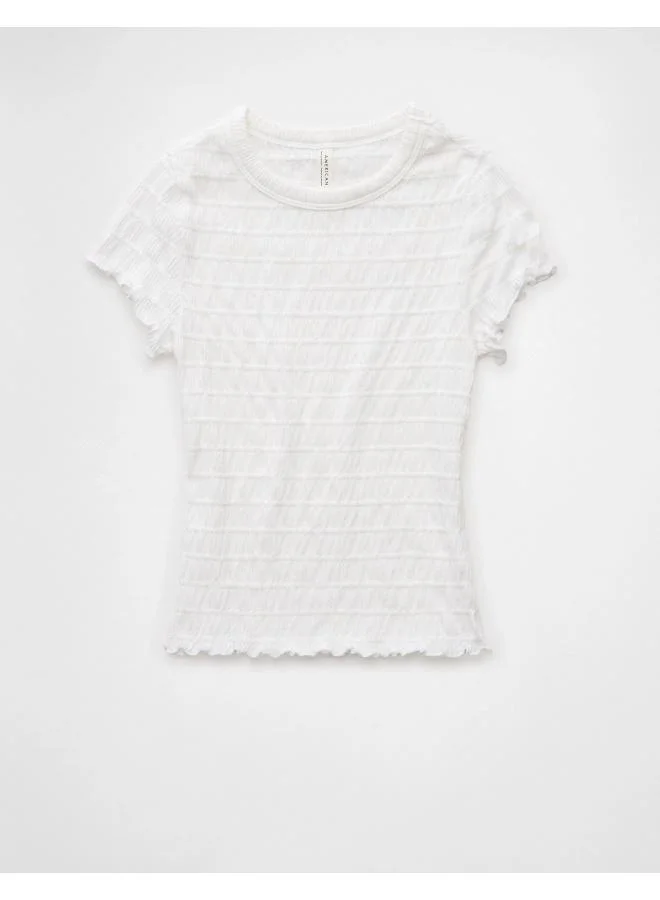 American Eagle AE Smocked Hey Baby Tee