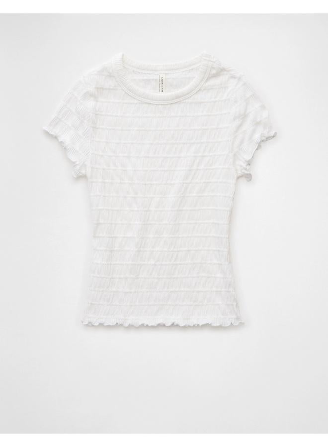 American Eagle AE Smocked Hey Baby Tee  - Image 3