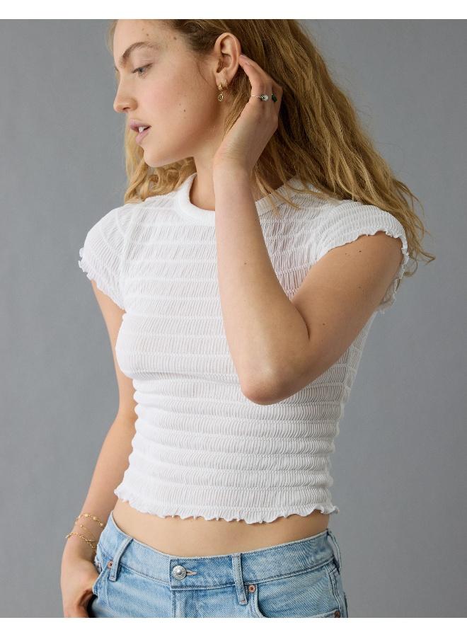 American Eagle AE Smocked Hey Baby Tee  - Image 5