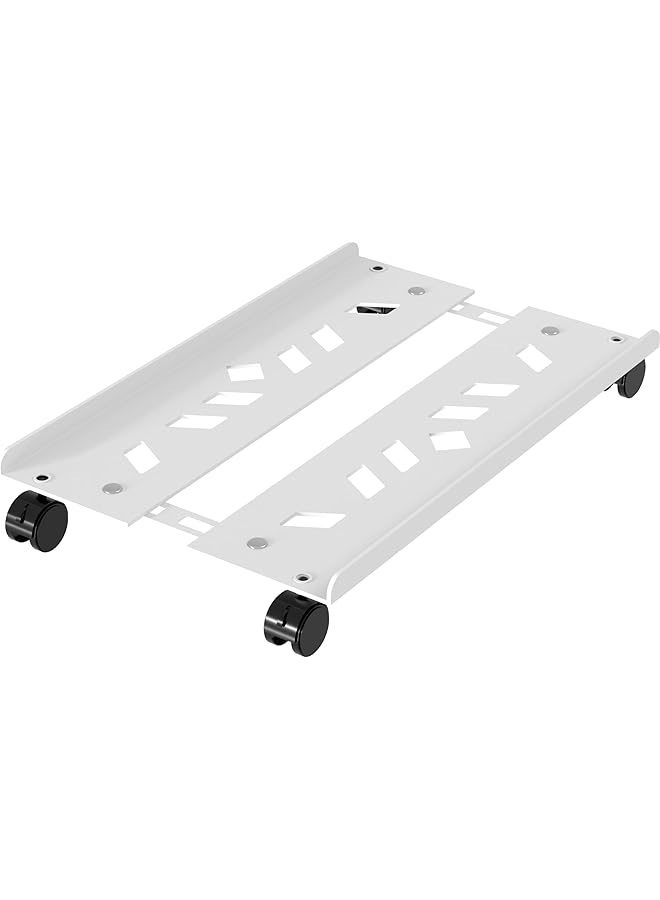 Generic Pc Stand Computer Tower Stand Adjustable Mobile Cpu Stand Heavy Duty Pc Tower Stand With Rolling Caster Wheels Steel Desktop Stand Pc Riser Fits Most Pc Gaming Desk White  - Image 1