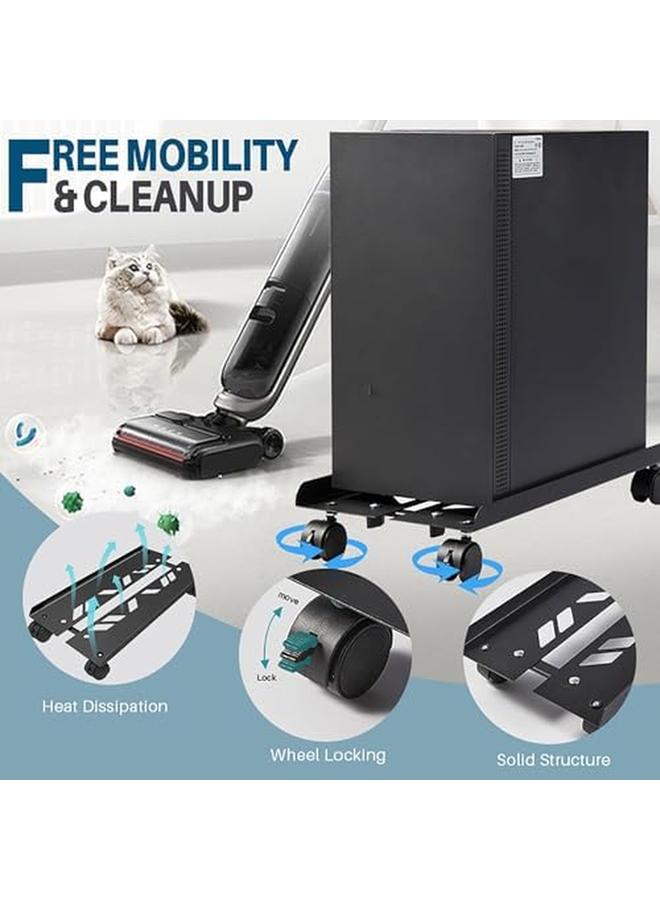 Generic Pc Stand Computer Tower Stand Adjustable Mobile Cpu Stand Heavy Duty Pc Tower Stand With Rolling Caster Wheels Steel Desktop Stand Pc Riser Fits Most Pc Gaming Desk White  - Image 2
