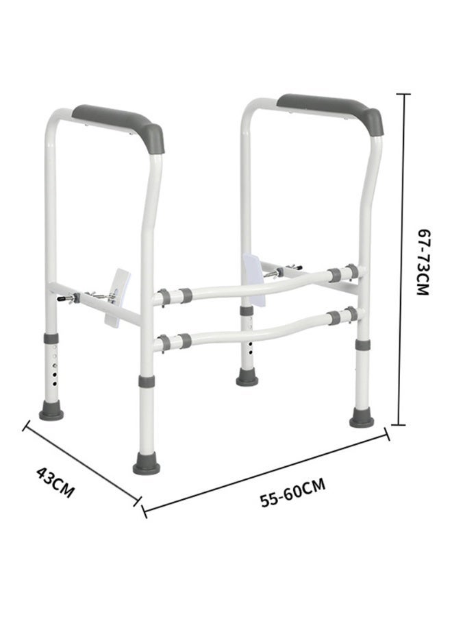 Adjustable Toilet Safety Rail Frame, Aluminum Bathroom Toilet Grab Bar Assist Handrail, Anti Slip Elderly Disabled Pregnant Women Toilet Support Frame for Bathroom Fall Prevention - Image 4