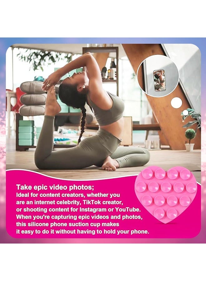 3 قطع من حامل الهاتف المصنوع من السيليكون، حامل هاتف على شكل قلب مزدوج الجوانب غير قابل للانزلاق، حامل ملحقات الهاتف بدون استخدام اليدين للصور الشخصية ومقاطع الفيديو، حامل هاتف لاصق للهاتف المحمول - Image 4