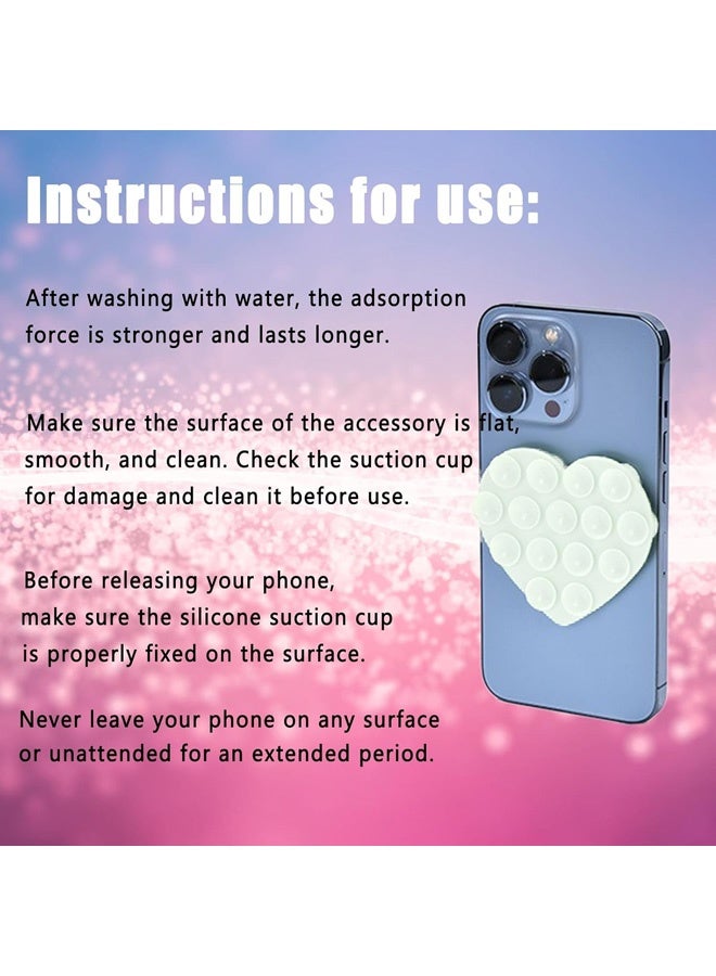 3 قطع من حامل الهاتف المصنوع من السيليكون، حامل هاتف على شكل قلب مزدوج الجوانب غير قابل للانزلاق، حامل ملحقات الهاتف بدون استخدام اليدين للصور الشخصية ومقاطع الفيديو، حامل هاتف لاصق للهاتف المحمول - Image 3