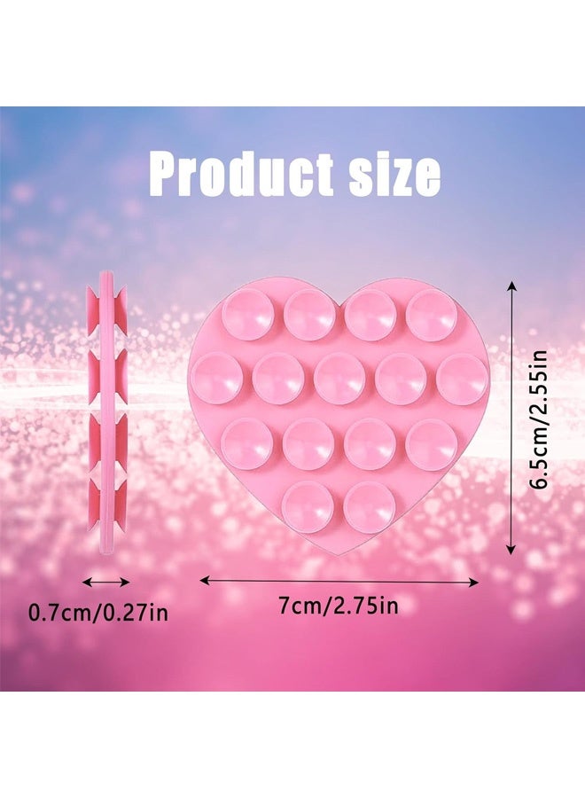 3 قطع من حامل الهاتف المصنوع من السيليكون، حامل هاتف على شكل قلب مزدوج الجوانب غير قابل للانزلاق، حامل ملحقات الهاتف بدون استخدام اليدين للصور الشخصية ومقاطع الفيديو، حامل هاتف لاصق للهاتف المحمول - Image 2