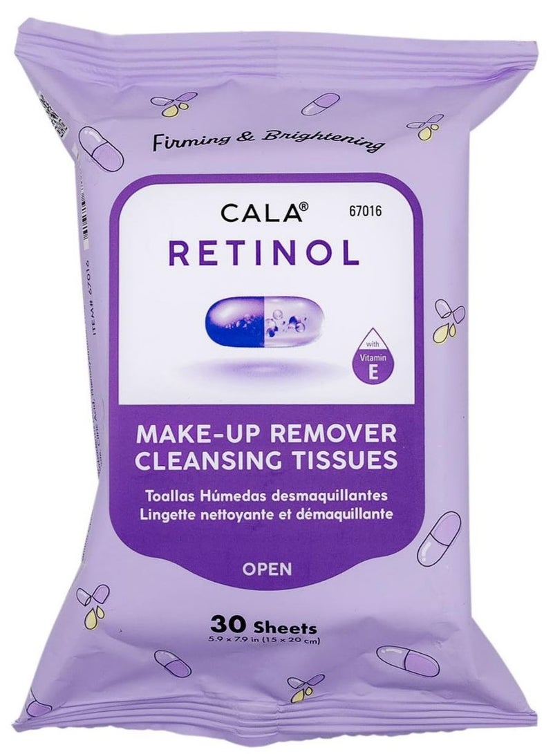 CALA Retinol Make-Up Remover Cleansing Tissues 30 Sheets - Image 1