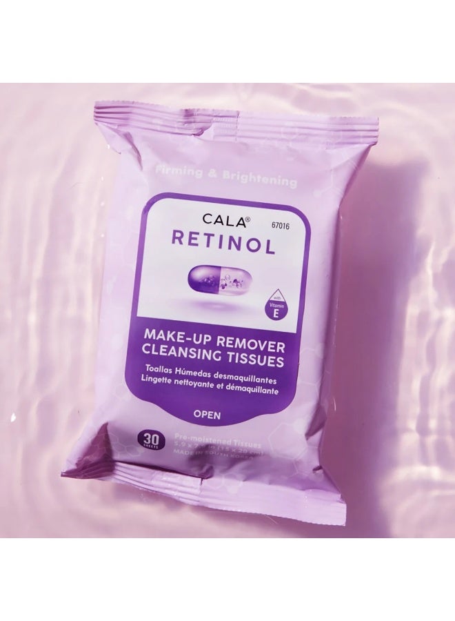 CALA Retinol Make-Up Remover Cleansing Tissues 30 Sheets - Image 2