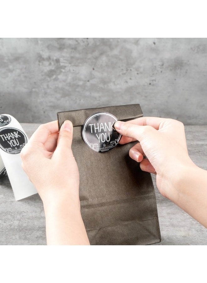 Restaurantware 2 Inch Tamper-Evident Stickers, 500 Rolled Thank You For Your Business Stickers - Chalkboard Design, For Safe Food Delivery, Black With White Font Plastic Tamper Seal Stickers, - Image 5