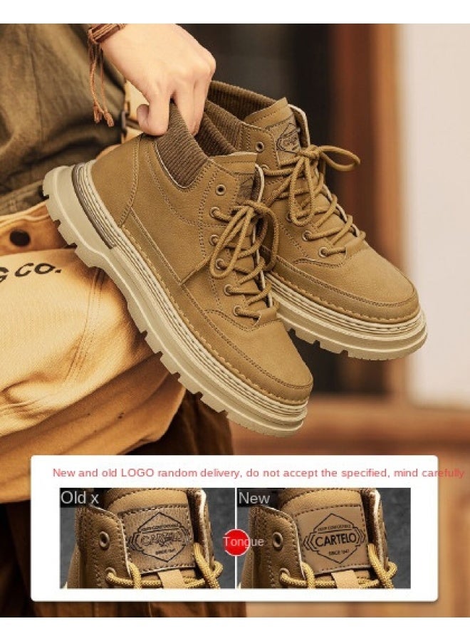 CARTELO American Retro Work Boots Men's Martin Boots, Trendy And Versatile Casual Boots, Rugged Style Ankle Boots, Handsome Motorcycle Boots Men's Boots - Image 1