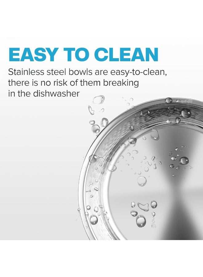 NNC PETS Dog bowl with Non-slip Rubber base and Smooth edges, Heavy-duty stainless steel pet feeding bowl for Medium to Large breeds, Ideal for many types of food, 26 cm BLUE - Image 3