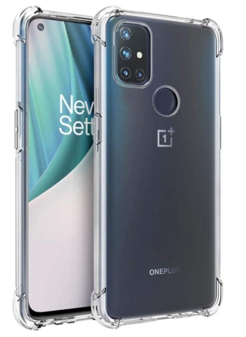 إيف جراب Oneplus Nord N10 5G بزوايا شفافة معززة من مادة TPU غطاء خلفي مرن ممتص للصدمات لهاتف Oneplus N10 5G - شفاف - Image 1