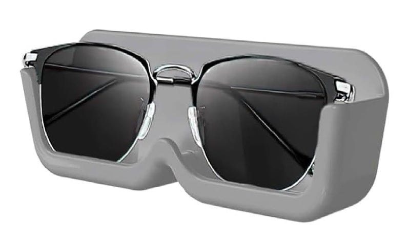 Storescent Wall-Mounted Specs Holder & Sunglasses Display Case | No-Drill Adhesive Stand for Eyewear | Plastic Glasses Organizer/Storage Box (Grey & White, Set of 2) - Image 5