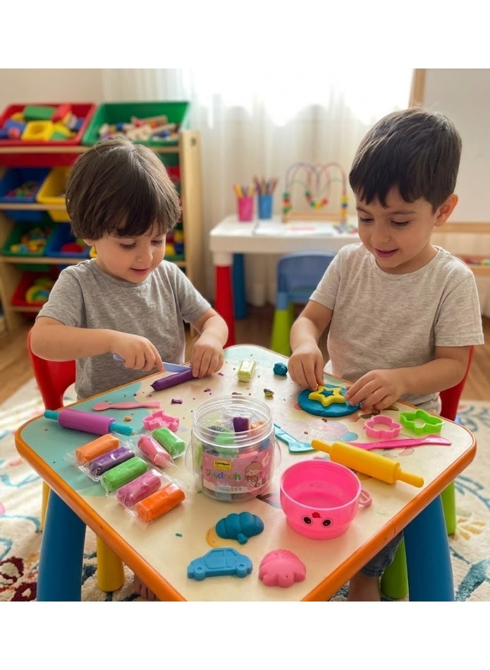 TOOLY Play Dough Set in Penguin-Shaped Jar with 3D Molding Tools 12 color - Image 4