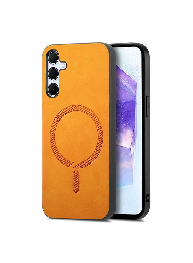 S-TOP Case For Samsung Galaxy A55 5G Solid Color Retro Magsafe PU Back Cover Phone Case - Image 1