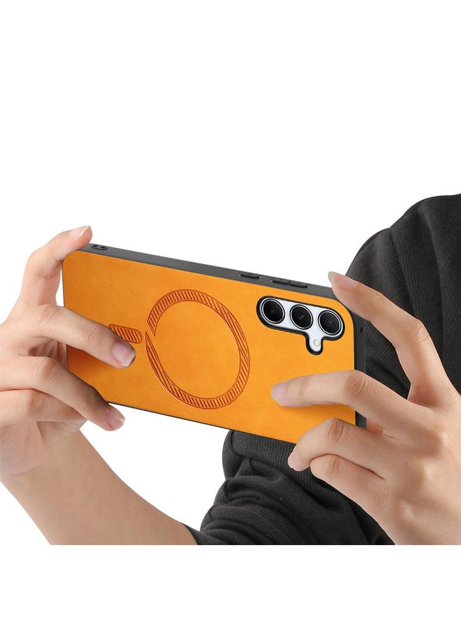 S-TOP Case For Samsung Galaxy A55 5G Solid Color Retro Magsafe PU Back Cover Phone Case - Image 4