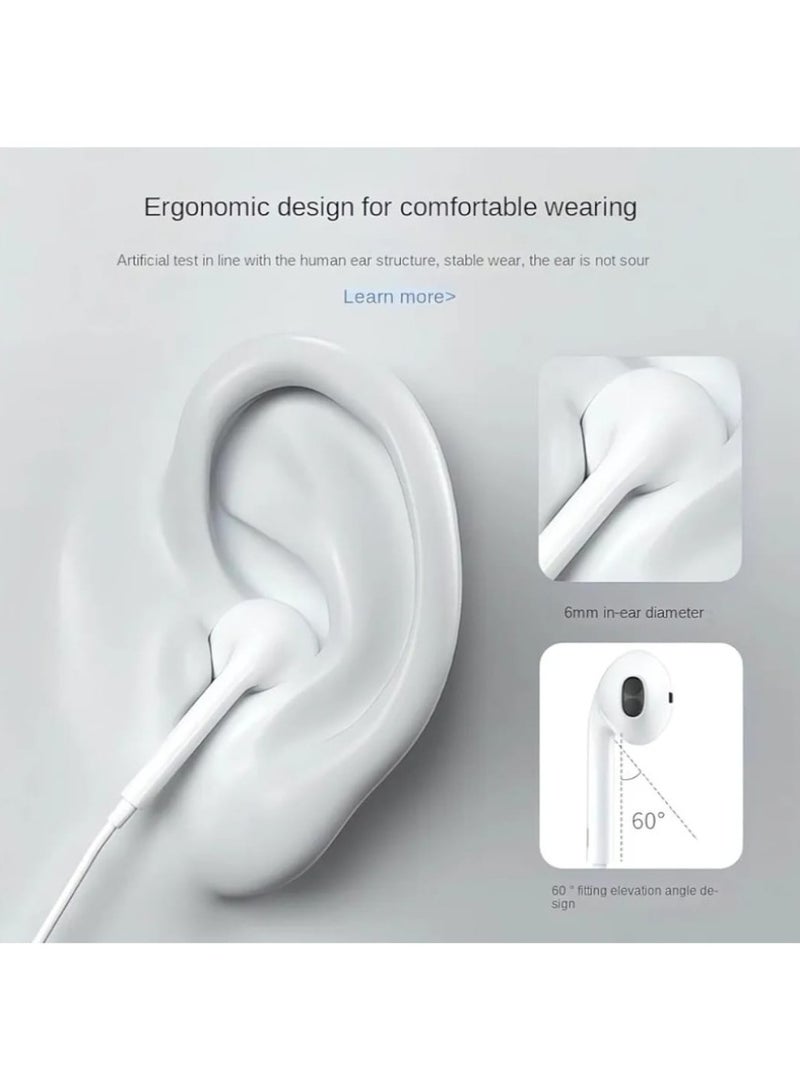 traditious Wired Earbuds with Lightning Connector & Microphone – Stereo Headphones with Built-in Volume Control, High Bass Sound, Compatible with iPhone 14 Pro Max, 14, 13 Pro Max, 12 Pro Max, 11 Pro Max, iPhone X, iPad – White - Image 4