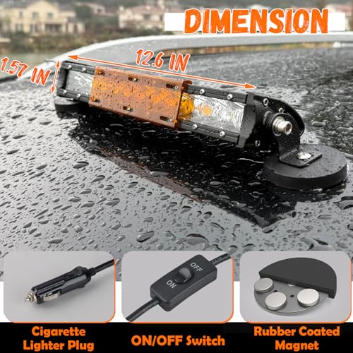SKNOOY Magnetic LED Light Bar, Off Road Lights with Magnet Mount, Super Bright 60W LED Spot Lights, Single Row Working Light with Cigarette Lighter Plug Driving Lamp for Trucks Pickup Jeep ATV UTV SUV Boat - Image 5