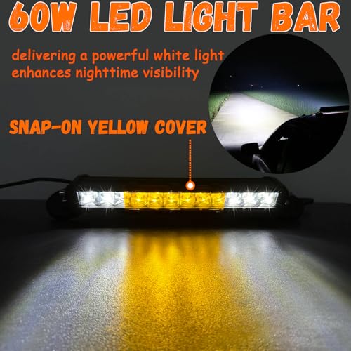 SKNOOY Magnetic LED Light Bar, Off Road Lights with Magnet Mount, Super Bright 60W LED Spot Lights, Single Row Working Light with Cigarette Lighter Plug Driving Lamp for Trucks Pickup Jeep ATV UTV SUV Boat - Image 4