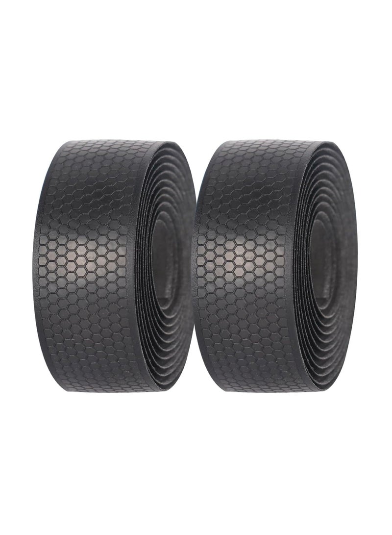 YelaJoy Bike Handlebar Tape,Bike Grip Tape，Bike Tape for Handlebars，Bicycle Bar Tape– 2 Rolls (Black - Hexagonal Pattern)  - Image 1