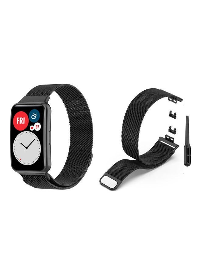 Arabest - Milanese Replacement Band For Huawei Watch  Fit Black - Image 1