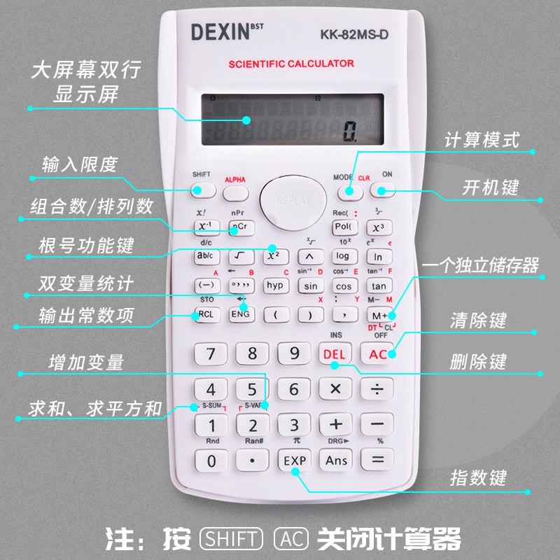 Scientific Calculator Multi-Function Function Calculator For Students Accounting Statistics Portable Computer For College Students - Image 3