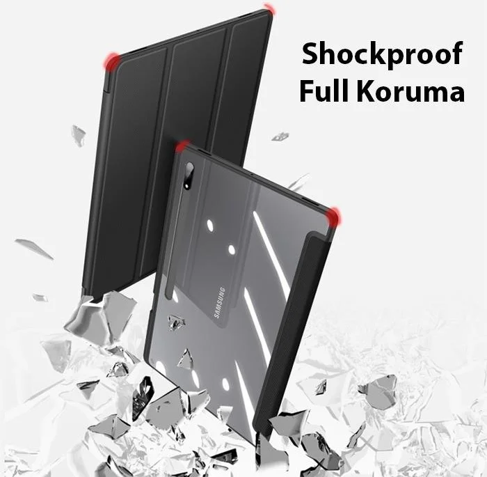 بولهاموبيل Polham Samsung Galaxy Tab S7 (T870-T875-T876B) Tablet Case with Pen Stand and Magnetic Sleep Mode