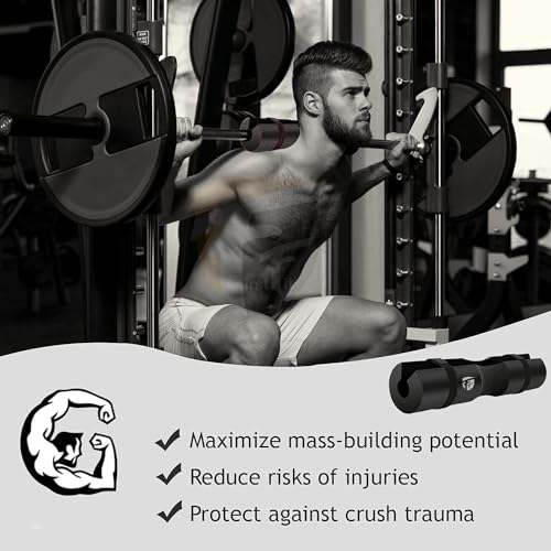 FirstFit Barbell Squat Pad, Neck & Shoulder Protective Pad, Weight Cushion, Sponge for Hip Thrusts & Lunges, Fits Olympic Bars with Safety Fixing Straps Barbell Pad 17.5 Inch - Image 4