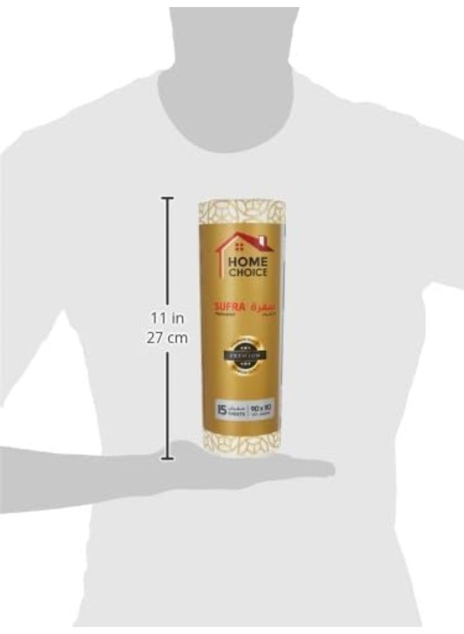 HOME CHOICE 15-Pieces Sheet Sufra Roll, Size 90*110 cm, LD Disposable Printed Premium Sufra Roll, Sufra Roll, Table Cover - Image 4