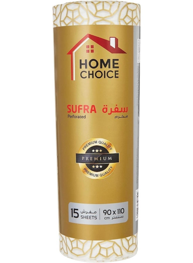 HOME CHOICE 15-Pieces Sheet Sufra Roll, Size 90*110 cm, LD Disposable Printed Premium Sufra Roll, Sufra Roll, Table Cover - Image 1