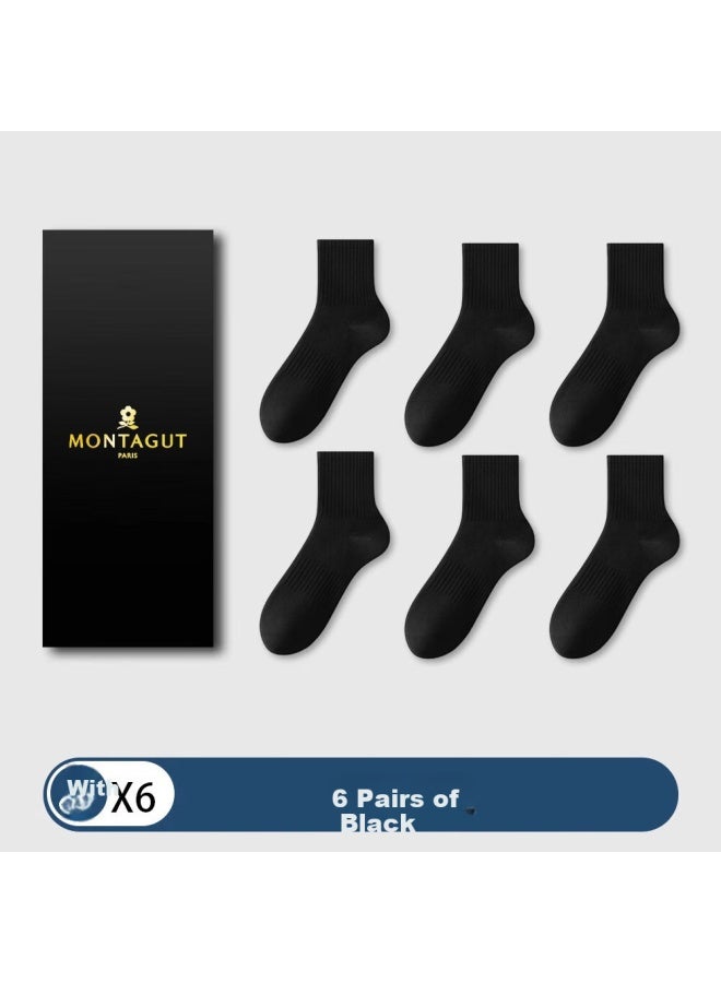 Montagut Mengtejiao Men's Socks For Autumn And Winter, 100% Pure Cotton Mid-calf Socks, 10a Antibacterial Deodorant Wear-resistant Casual Business Sports Cotton Socks - Image 1
