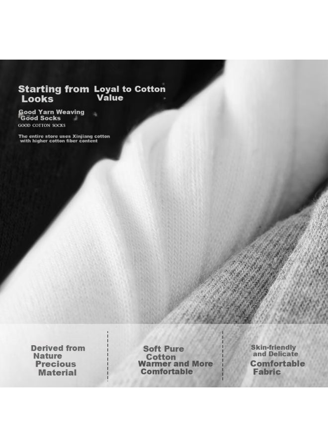 Montagut Mengtejiao Men's Socks For Autumn And Winter, 100% Pure Cotton Mid-calf Socks, 10a Antibacterial Deodorant Wear-resistant Casual Business Sports Cotton Socks - Image 4