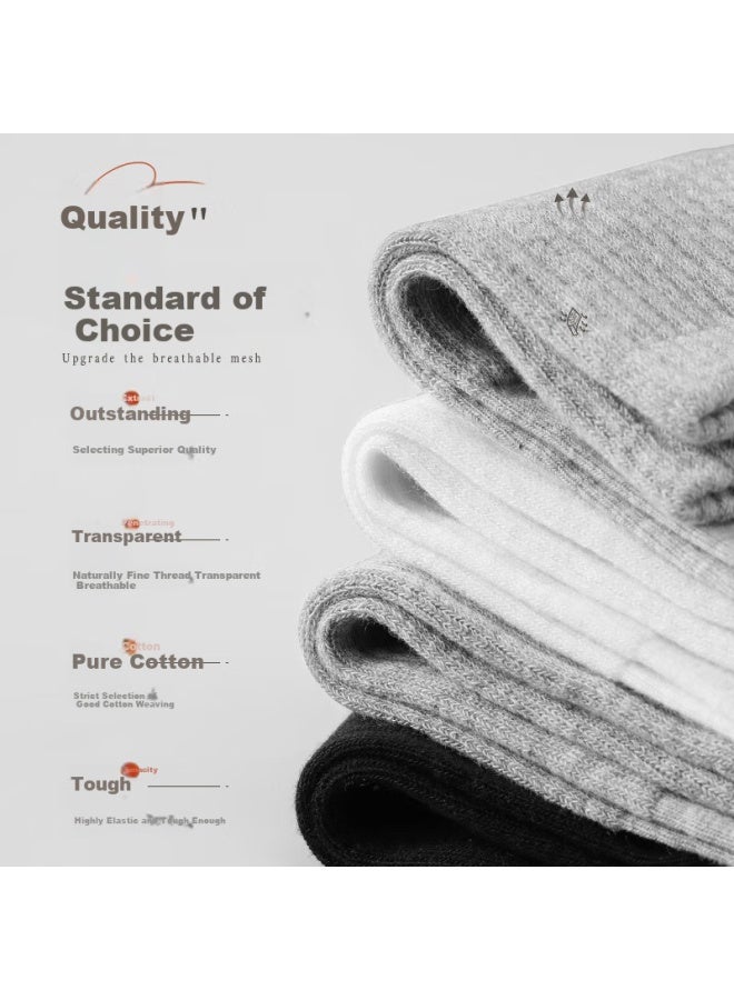 Montagut Mengtejiao Men's Socks For Autumn And Winter, 100% Pure Cotton Mid-calf Socks, 10a Antibacterial Deodorant Wear-resistant Casual Business Sports Cotton Socks - Image 3